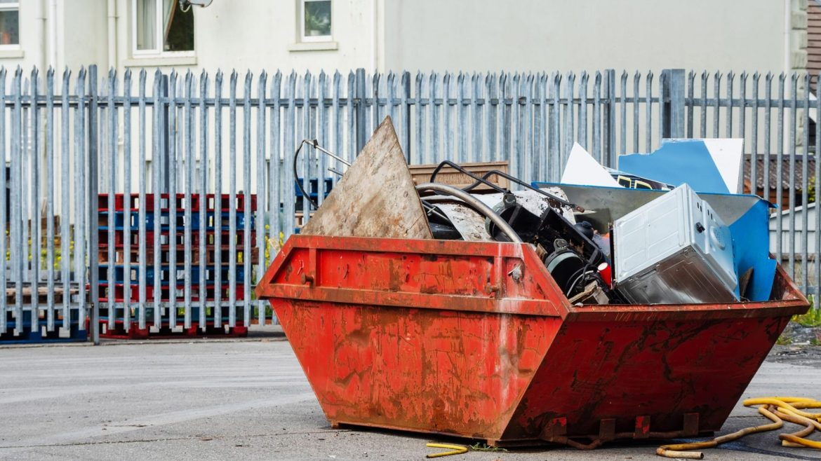 A red color skip bin to simplify waste disposal process