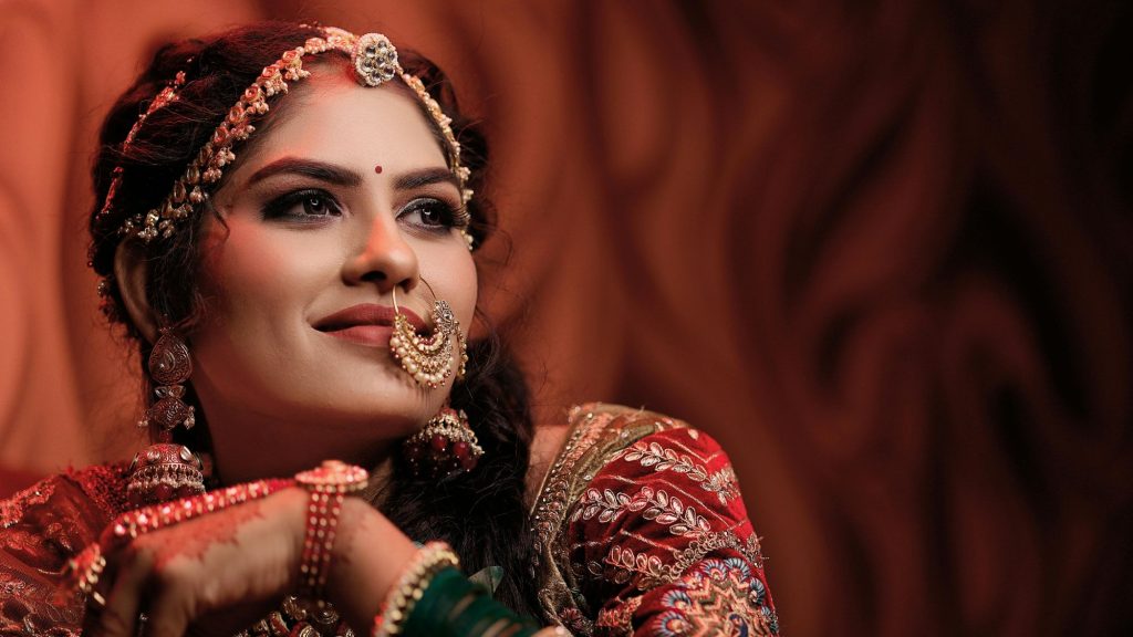 An Pakistani bride wearing wedding dress bought from bridal shops